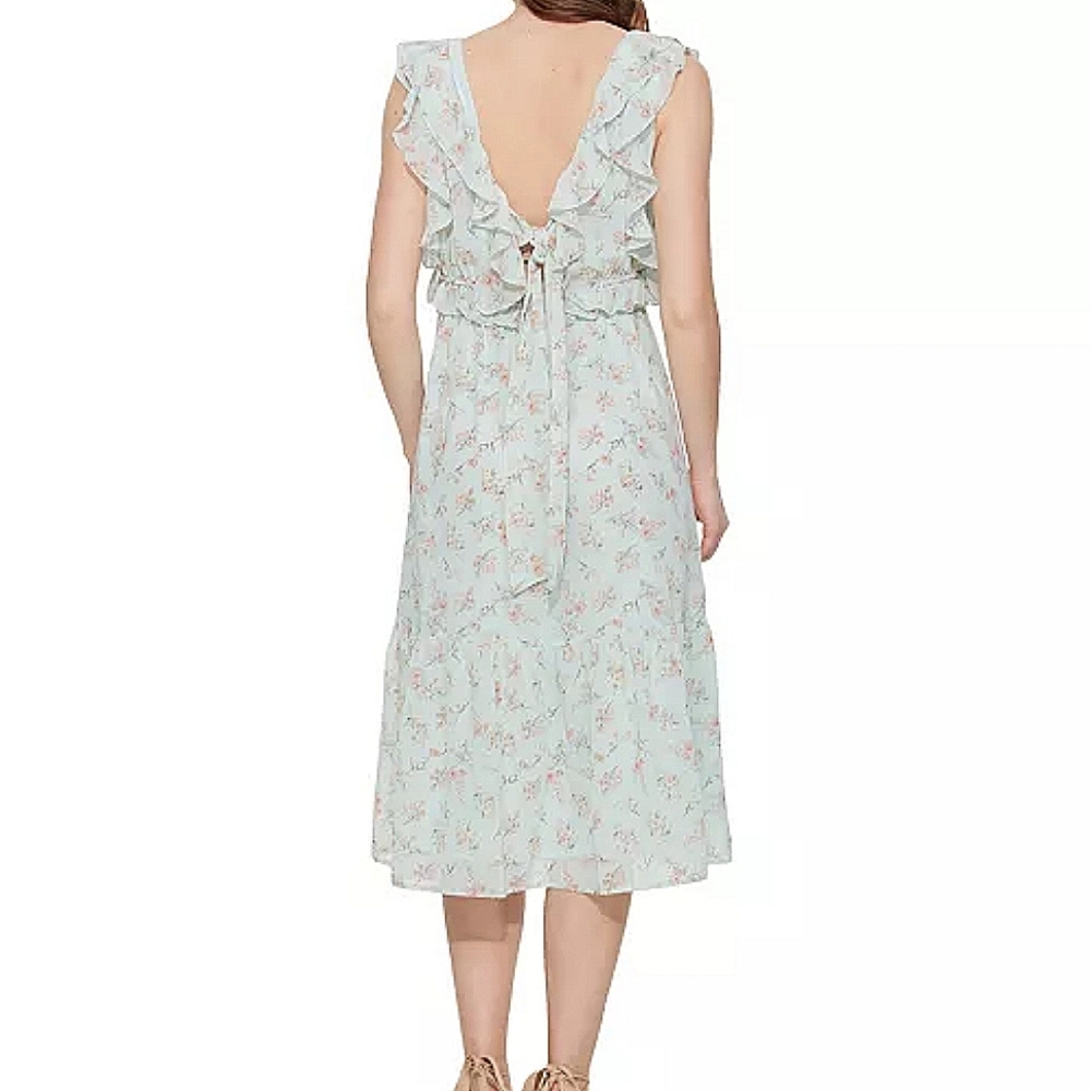 Ruffle Chiffon Mint Dress